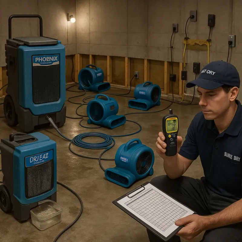 Structural Drying and Dehumidification process in Ixonia, WI
